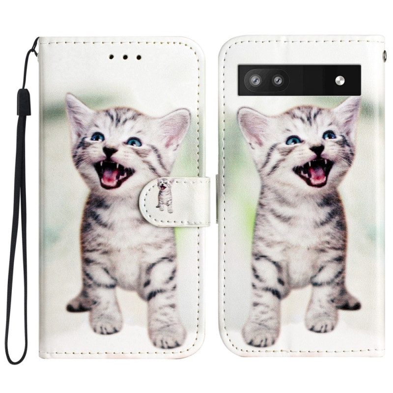 Folio Cover Google Pixel 7A Piccolo Gattino Con Cinturino