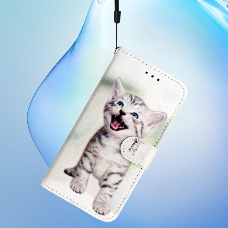 Folio Cover Google Pixel 7A Piccolo Gattino Con Cinturino