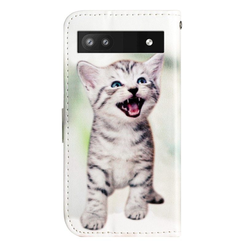 Folio Cover Google Pixel 7A Piccolo Gattino Con Cinturino