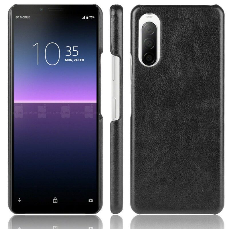 Cover Sony Xperia 10 II Effetto Pelle Litchi