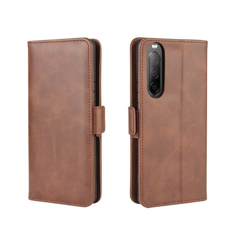 Custodia in pelle Sony Xperia 10 II Folio Cover Doppio Lembo