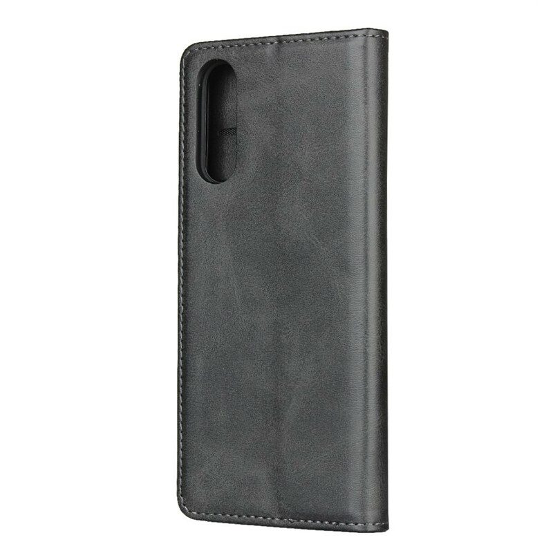 Folio Cover Sony Xperia 10 II Custodia in pelle Pelle Crosta Eleganza