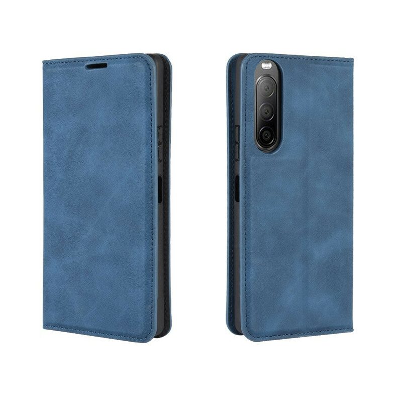 Folio Cover Sony Xperia 10 II Custodia in pelle Effetto Pelle Morbida