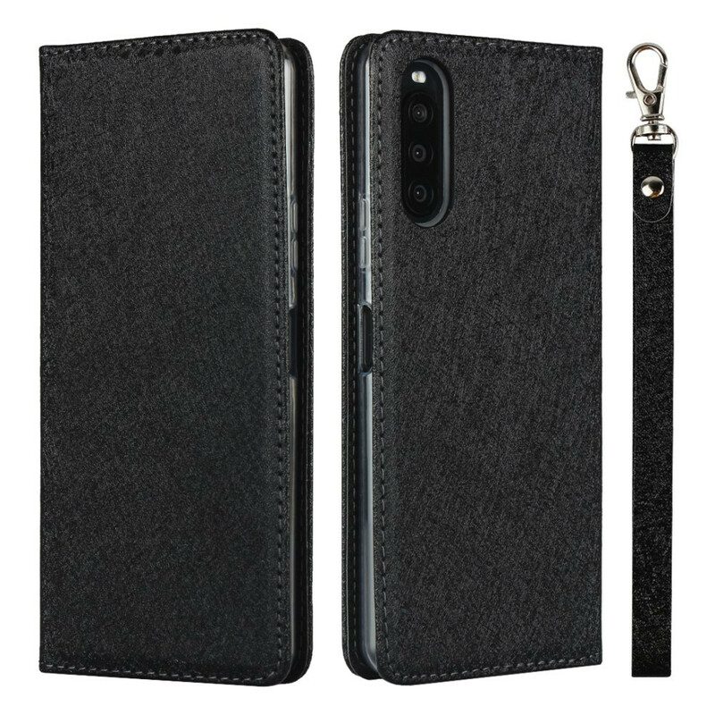 Folio Cover Sony Xperia 10 II Custodia in pelle Stile In Morbida Pelle Con Cinturino