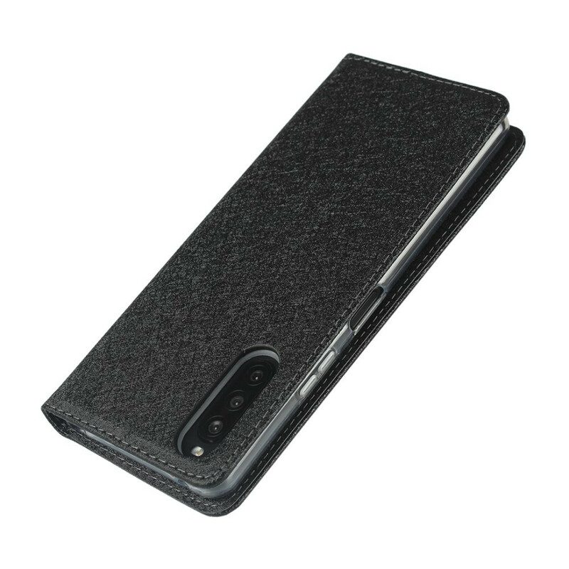 Folio Cover Sony Xperia 10 II Custodia in pelle Stile In Morbida Pelle Con Cinturino