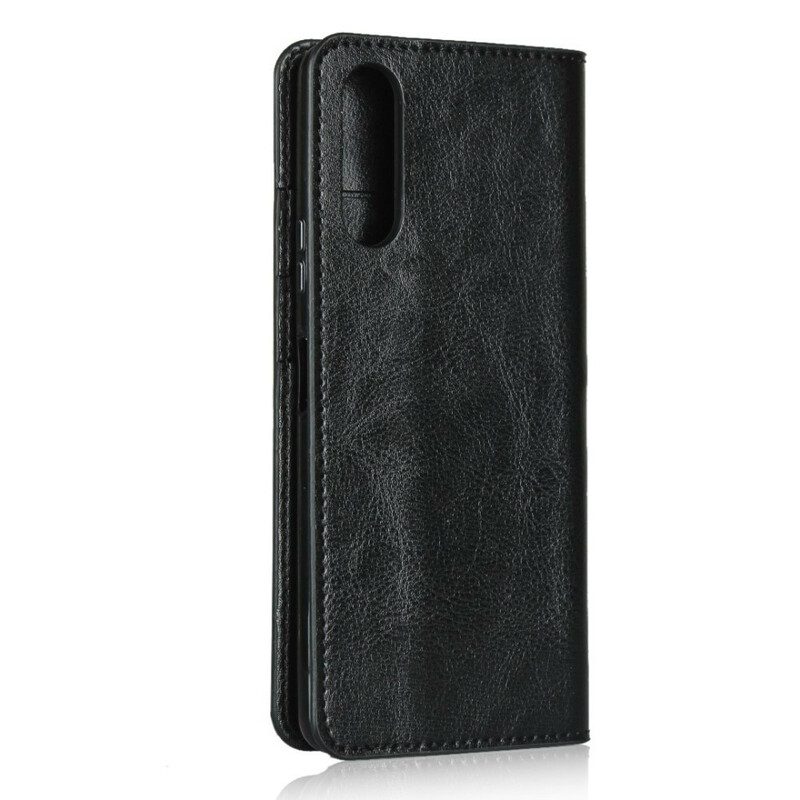 Folio Cover Sony Xperia 10 II Custodia in pelle Pelle Vera