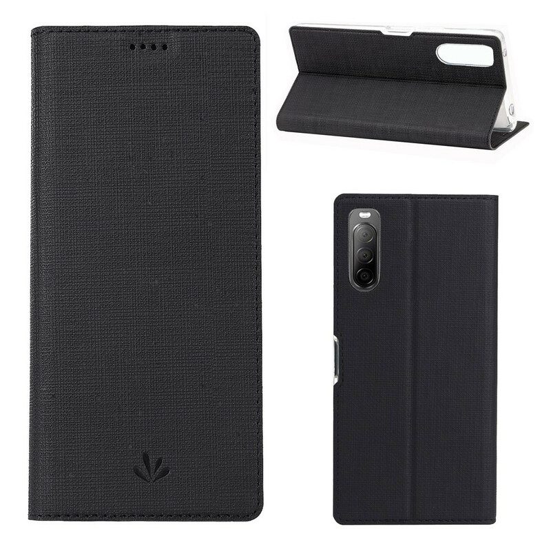 Folio Cover Sony Xperia 10 II Custodia in pelle Vili Dmx Testurizzato